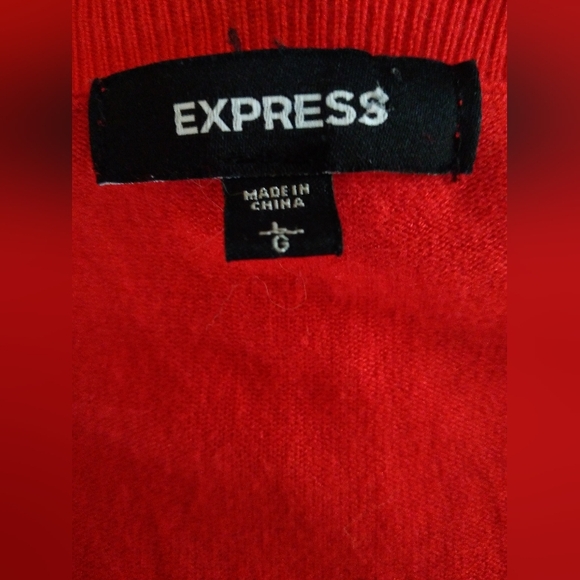 VTG Express red cardigan with diamond buttons! - l - Picture 5 of 6